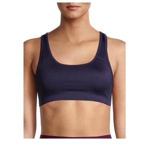 ATHLETIC WORKS Womens Activewear Sports Bra Size Large Purple Razorback NWD